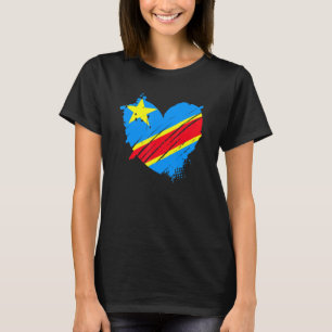 Camiseta Bandeira da República Democrática do Congo Eu Amo