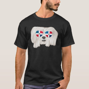 Camiseta Bandeira da República Dominicana Cachorro Maltês B