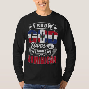 Camiseta Bandeira da República Dominicana Deus Me Ama Domin