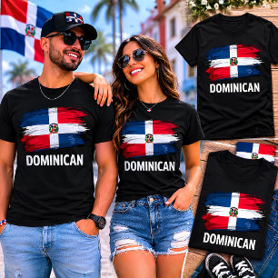 Camiseta Bandeira da República Dominicana Pincelada Dominic
