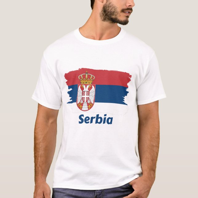 Camiseta Bandeira da Sérvia (Frente)