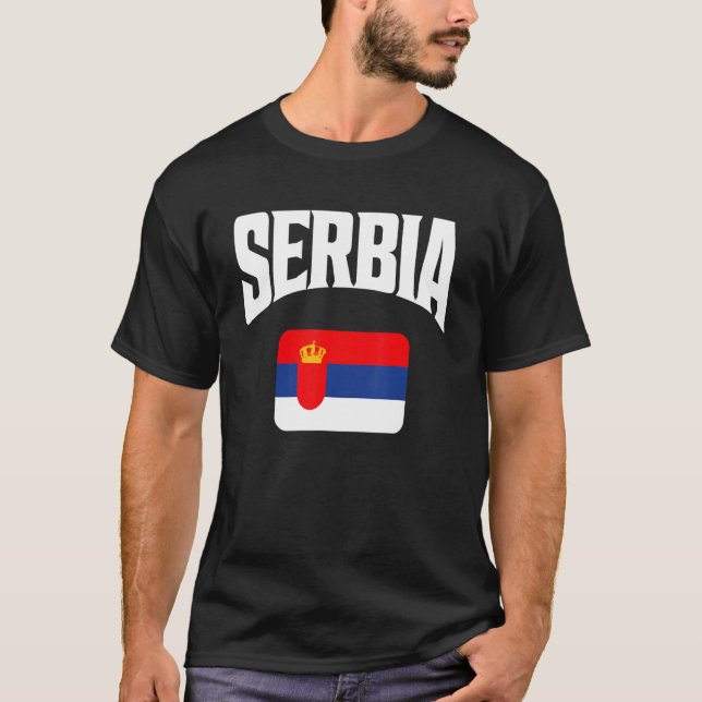 Camiseta Bandeira da Sérvia (Frente)