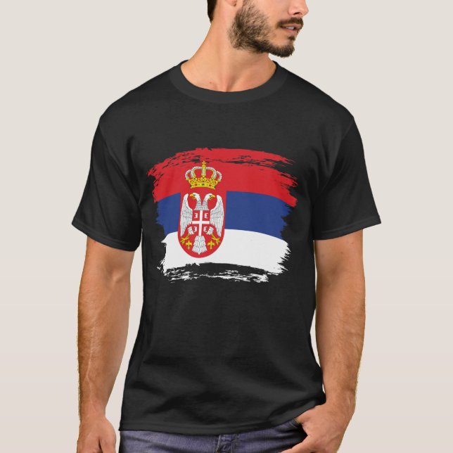 Camiseta Bandeira da Sérvia (Frente)