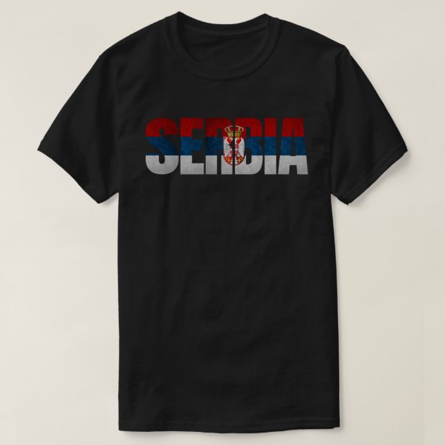 Camiseta Bandeira da Sérvia (Frente do Design)