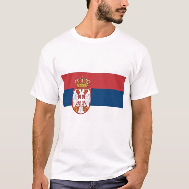 Camiseta Bandeira da Sérvia (Frente)