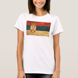 Camiseta Bandeira da Sérvia Feminina Branco