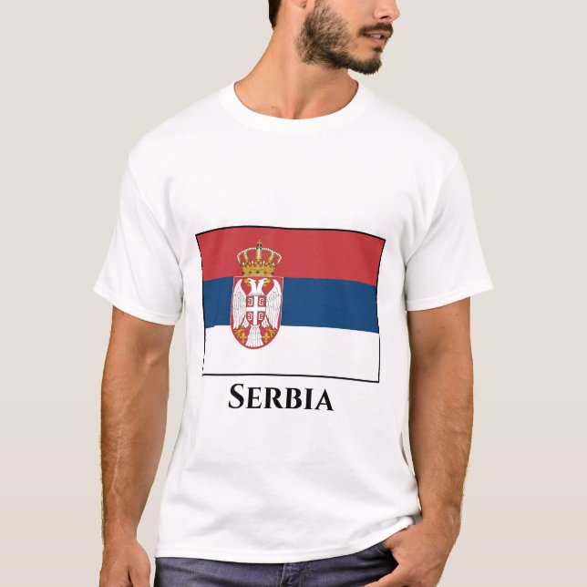 Camiseta Bandeira da Sérvia (sérvia) (Frente)
