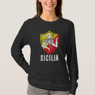 Camiseta Bandeira da Sicília Sicília Palermo Itália Premium
