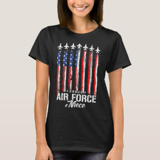 Camiseta Bandeira da sobrinha orgulhosa da força aérea EUA 