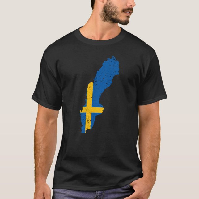 Camiseta Bandeira da Suécia (Frente)