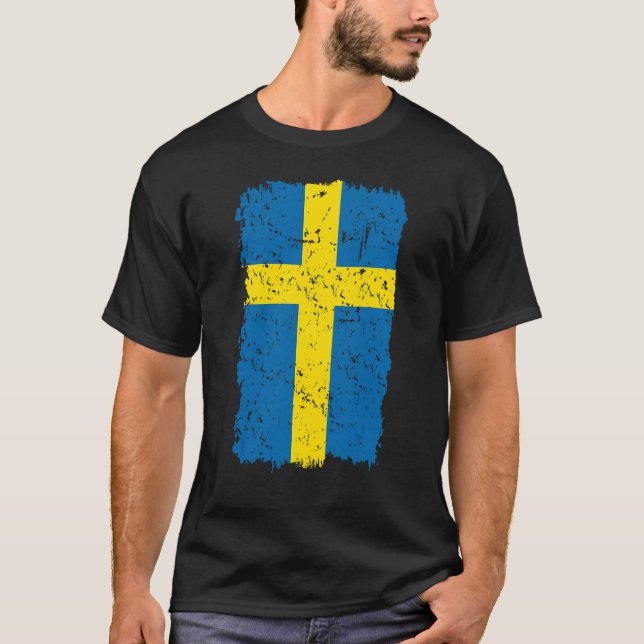 Camiseta Bandeira da Suécia (Frente)