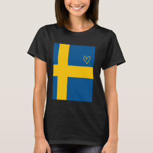 Camiseta Bandeira da Suécia Coração Sueco Orgulhoso Legado