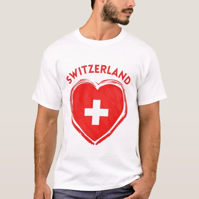 Camiseta bandeira da Suíça (Frente)