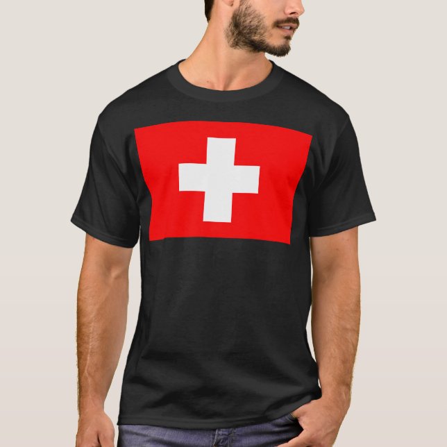 Camiseta Bandeira Da Suiça (Frente)