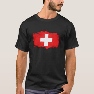 Camiseta Bandeira da suiça do Grunge