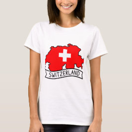 Camiseta Bandeira da Suíça Mapa Orgulho Patriótico Suíço Mu