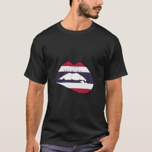 Camiseta Bandeira da Tailândia Lábio Tailandês Raízes Taila