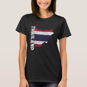 Camiseta Bandeira da Tailândia Mapa Antiga Bandeira Tailand