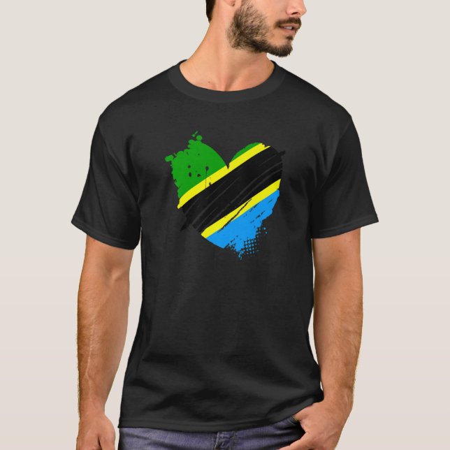 Camiseta Bandeira da Tanzânia Eu amo isso no meu DNA Tanzan (Frente)