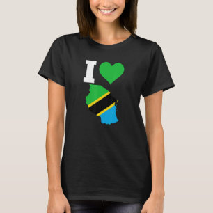 Camiseta Bandeira da Tanzânia I Love Tanzania