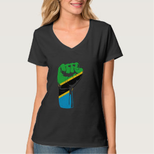 Camiseta Bandeira da Tanzânia Raízes Tanzanianes Punho Tanz