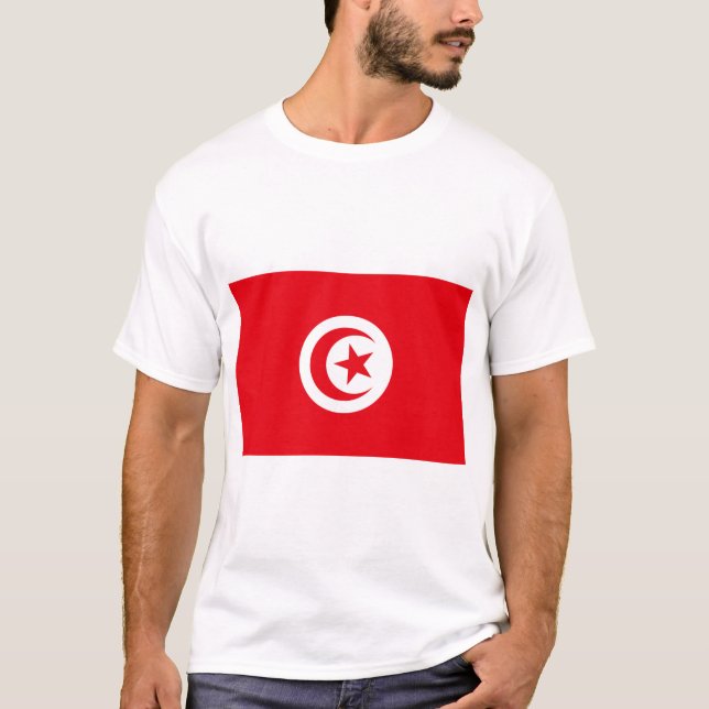 Camiseta Bandeira da Tunísia (Frente)