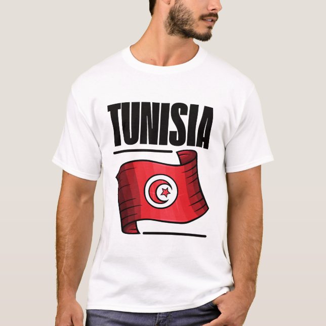Camiseta bandeira da Tunísia (Frente)