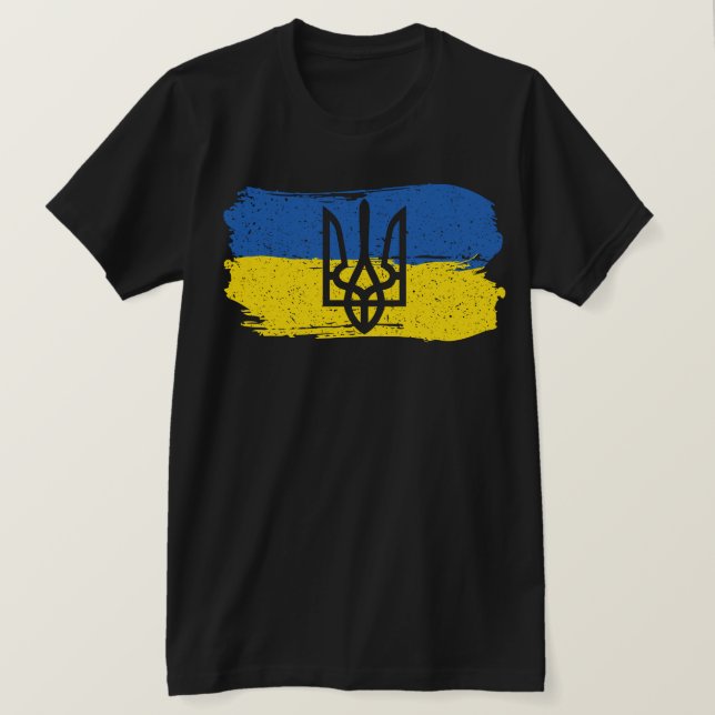 Camiseta Bandeira da Ucrânia (Frente do Design)