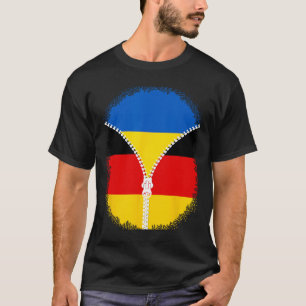 Camiseta Bandeira da Ucrânia Alemanha Ucraniano Alemão Zípe