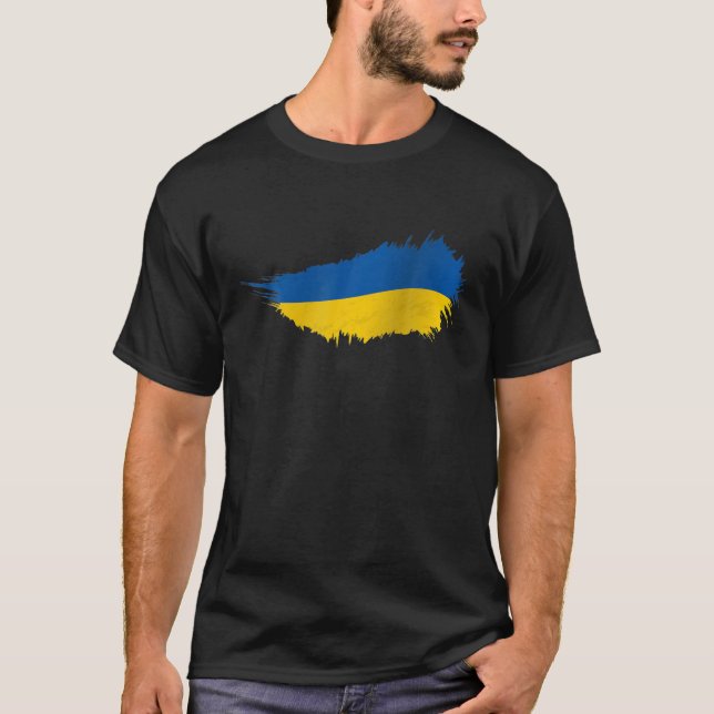 Camiseta Bandeira Da Ucrânia Com Vintage Nacional Ucraniano (Frente)