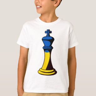 Camiseta Bandeira Da Ucrânia Em Rei De Peça De Xadrez