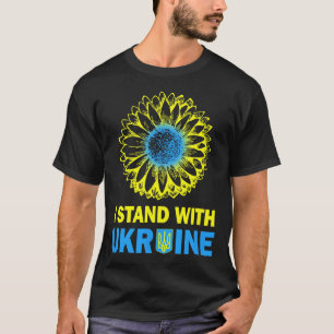 Camiseta Bandeira da Ucrânia Eu Apoio a Ucrânia Girassol Uc