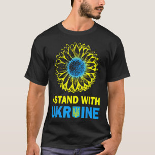 Camiseta Bandeira da Ucrânia Eu Apoio a Ucrânia Girassol Uc