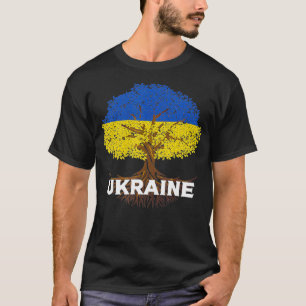 Camiseta Bandeira da Ucrânia Gráfico de árvore antiga Raí