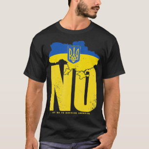 Camiseta Bandeira da Ucrânia NÃO Para Invasão Russa Conselh