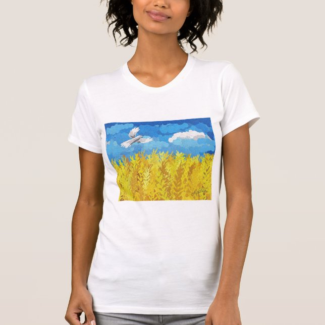 Camiseta Bandeira da Ucrânia Paisagem (Frente)