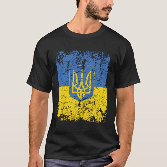 Camiseta Bandeira da Ucrânia Ucrânia (Frente)