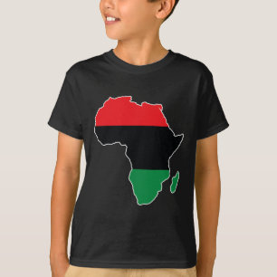 Camiseta Bandeira da Unia Pan-Africana Mapa Continente Hist
