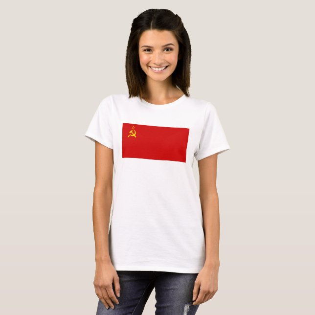 Camiseta Bandeira da União Soviética URSS Comunista Foice e (Frente Completa)