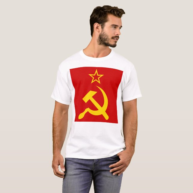 Camiseta Bandeira da URSS - Bandeira da União Soviética (Frente Completa)