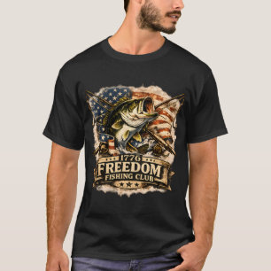 Camiseta Bandeira da vara de pesca americana, vara de pesca