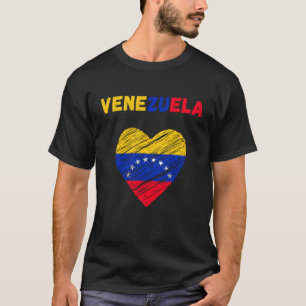 Camiseta Bandeira da Venezuela Feriado Venezuela Coração Ve
