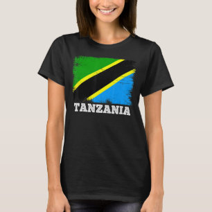 Camiseta Bandeira da Vintage Tanzânia País Retro Bandeira T