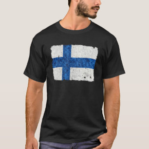 Camiseta Bandeira Da Vintagem Finlandesa Feita Na Finlândia