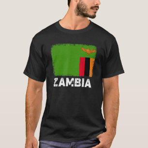Camiseta Bandeira da Zâmbia Apoie Pessoas Zâmbianas Mulhe