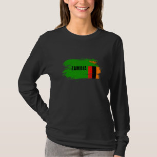 Camiseta Bandeira da Zâmbia Bandeira Nacional Viagens Áfric