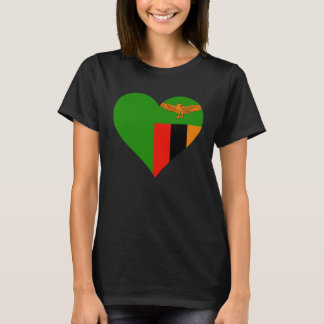 Camiseta Bandeira da Zâmbia Coração Zâmbia  Amor Zâmbia