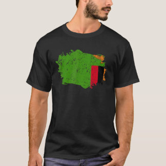 Camiseta Bandeira da Zâmbia Grunge Bandeira do País Zâmbia