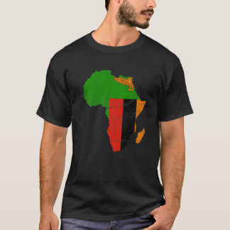 Camiseta Bandeira da Zâmbia Silhueta do Continente Africano