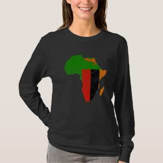 Camiseta Bandeira da Zâmbia Silhueta do Continente Africano